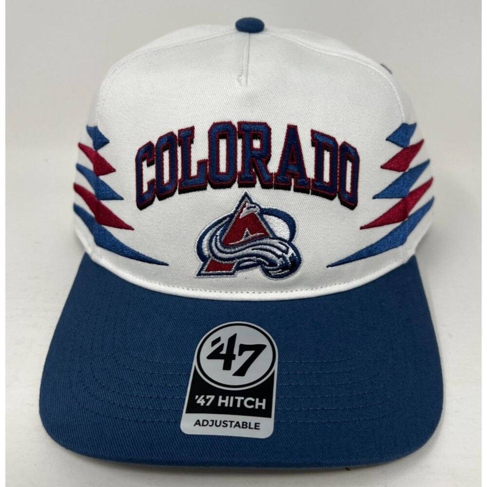 Colorado Avalanche NHL '47 Brand White Diamond Cut Hitch Adjustable Snapback Hat